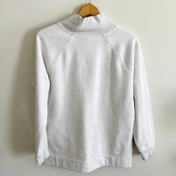 Athleta funnel neck light gray long sleeve zipper sweatshirt size medium - Picture 3 of 7